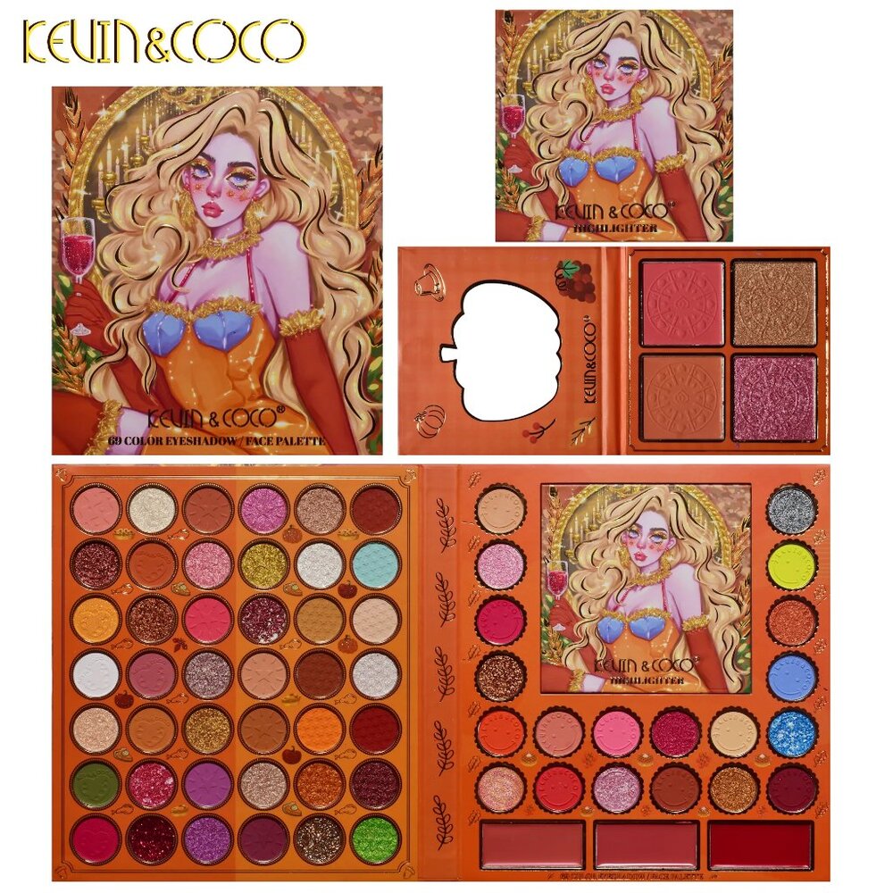 🎉🎈Fantastic Kevin & Coco Party Girl - 69 Color Eyeshadow/Face Palette 🎈🎉